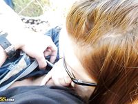 Jizz hungry amateur gives a blowjob and takes a cumshot into her sweet mouth