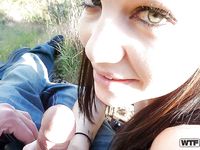 Jizz hungry amateur gives a blowjob and takes a cumshot into her sweet mouth