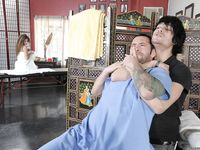 Sexy Jenni Lee gets her oily twat ravished by her big dick masseur