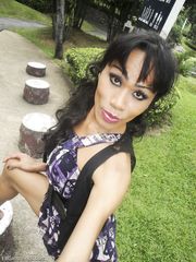 Asian tranny over thirty jerks off penis after flashing session in nature